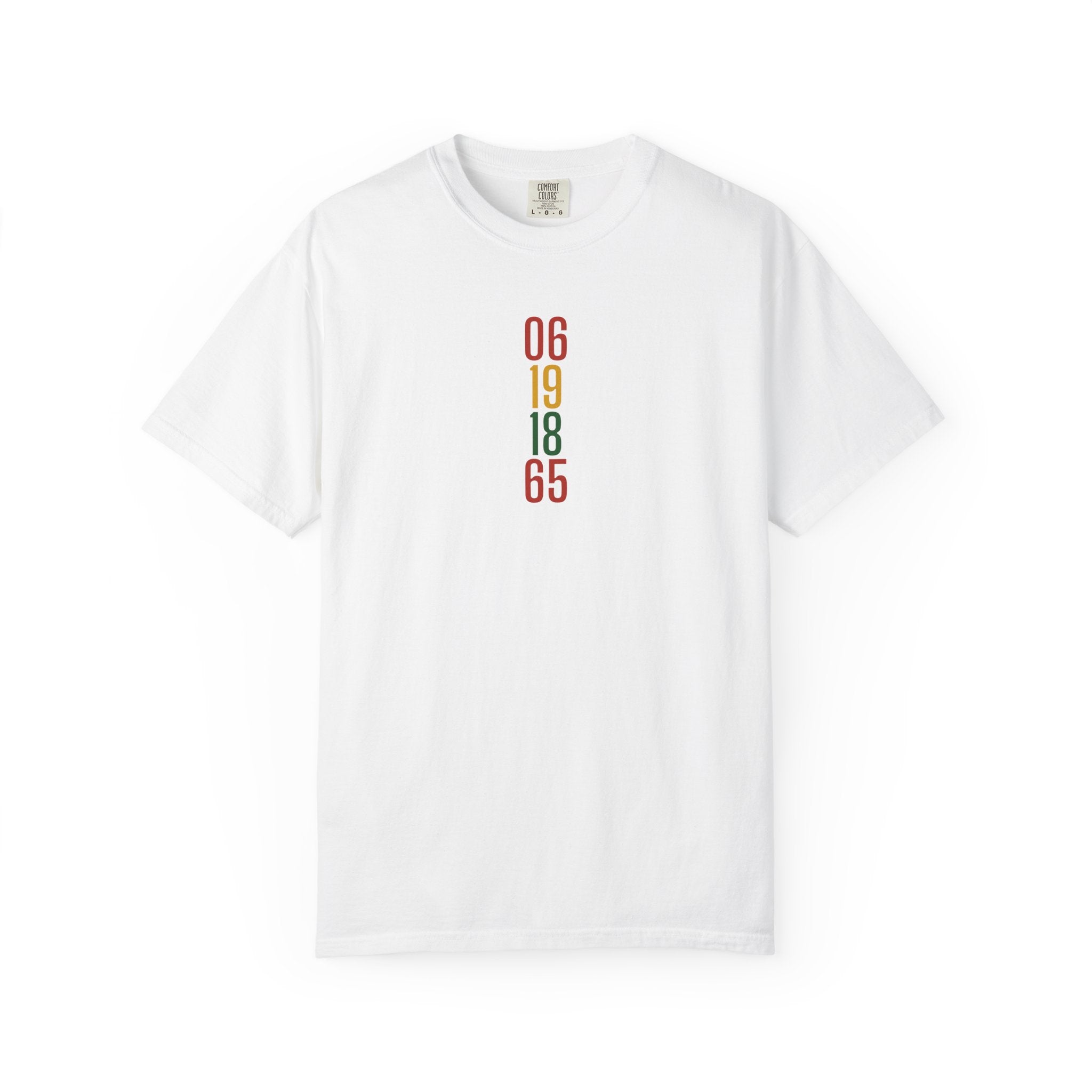 06 19 18 65 Juneteenth Retro Vertical Date T‑Shirt
