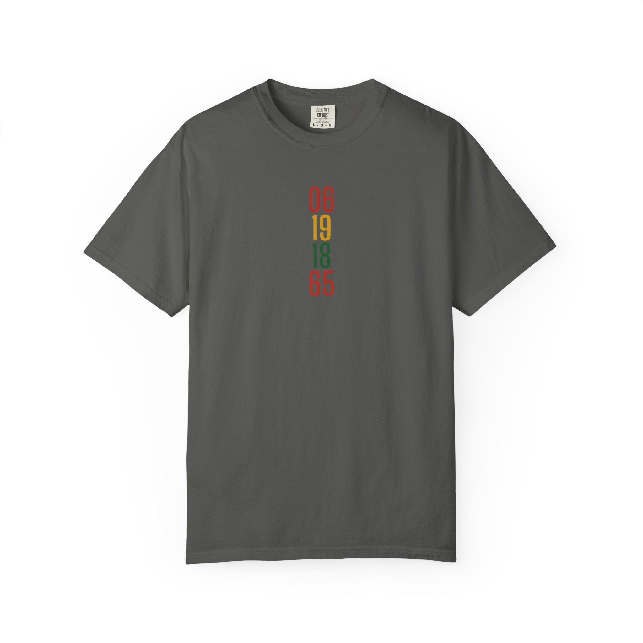 06 19 18 65 Juneteenth Retro Vertical Date T‑Shirt