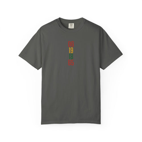 06 19 18 65 Juneteenth Retro Vertical Date T‑Shirt