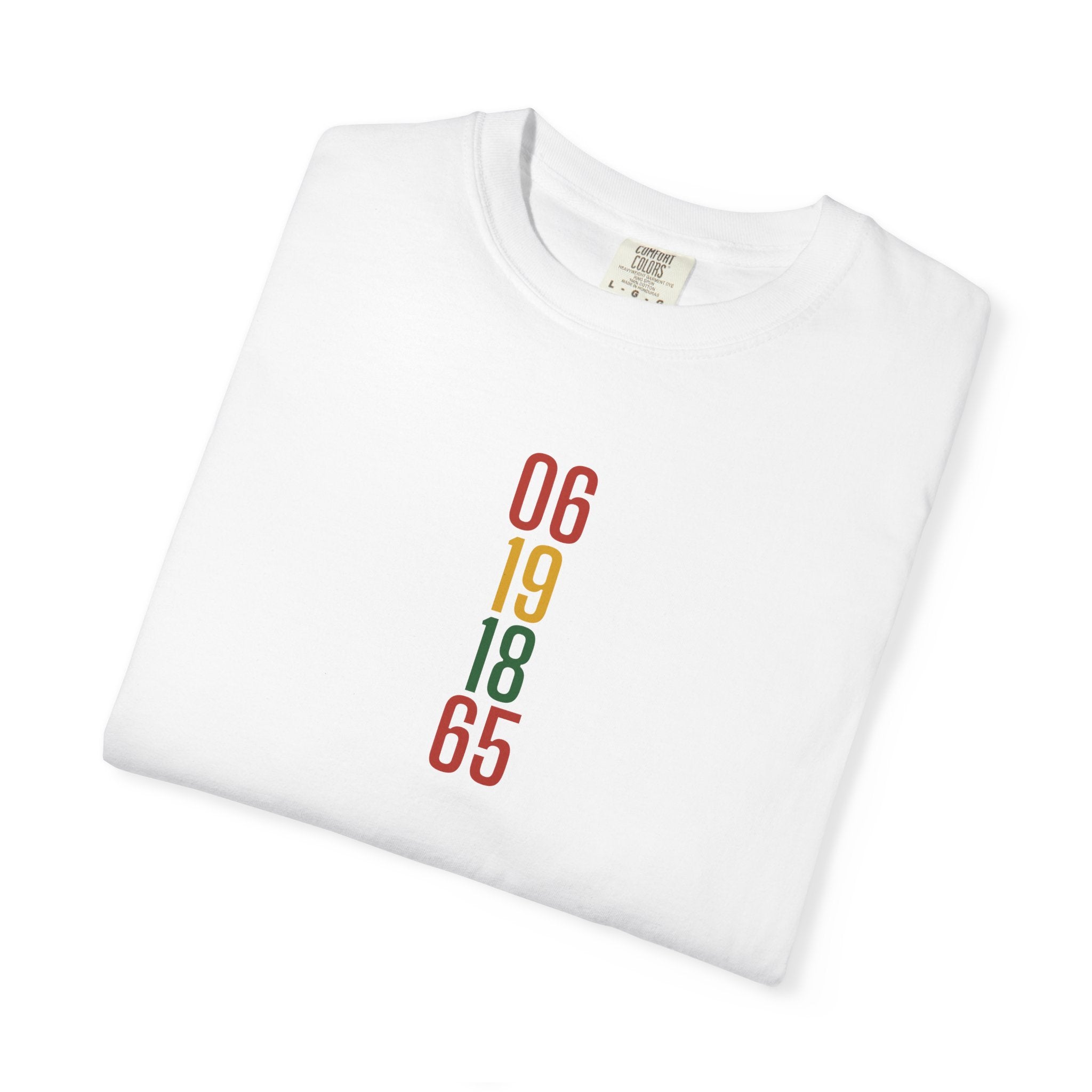 06 19 18 65 Juneteenth Retro Vertical Date T‑Shirt