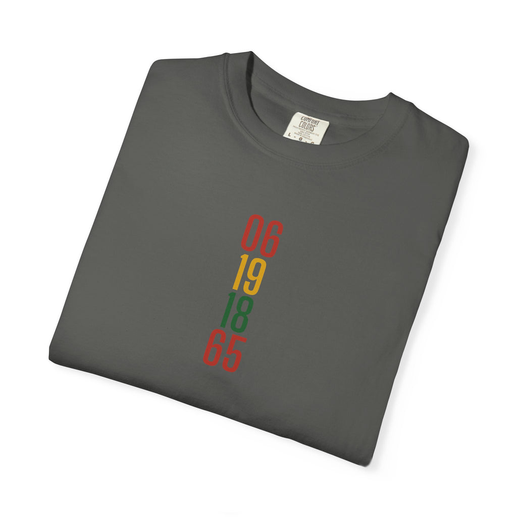 06 19 18 65 Juneteenth Retro Vertical Date T‑Shirt