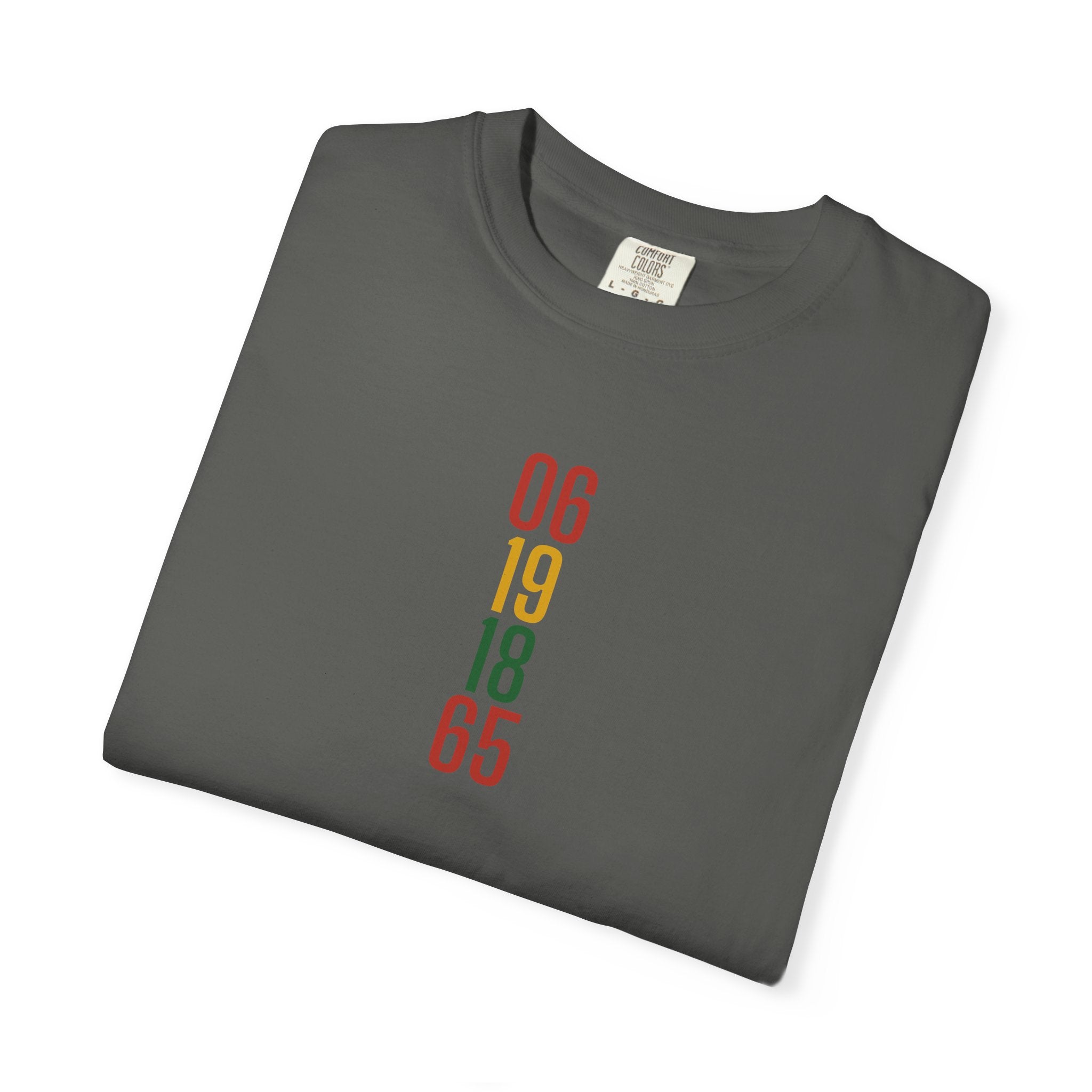 06 19 18 65 Juneteenth Retro Vertical Date T‑Shirt